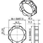 Adapterset für Achtkatwelle O-Rolm 60 für Rohrmotoren Becker Baureihe P und R Serie mit Hinderniserkennung