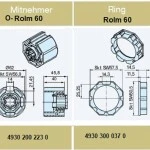 Adapterset für Achtkatwelle O-Rolm 60 für Rohrmotoren Becker Baureihe P und R Serie mit Hinderniserkennung