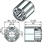 Adapterset für Achtkatwelle O-S40 ,für Hinderniserkennung  für Becker Rohrmotoren Baureihe P