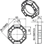 Adapterset für Achtkatwelle O-SM70 für Rohrmotoren Becker Baureihe P und R Serie mit Hinderniserkennung