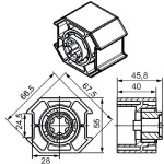 Adapterset für Achtkatwelle O-SM70 für Rohrmotoren Becker Baureihe P und R Serie mit Hinderniserkennung