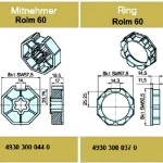 Adapterset für Achtkatwelle Rolm 60 ,für Rohrmotore Becker Baureihe P und R Serie