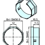 Adapterset für Achtkatwelle S40VM ,für Becker Rohrmotoren der Baureihe P Serie