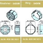 Adapterset für Achtkatwelle S40VM ,für Becker Rohrmotoren der Baureihe P Serie