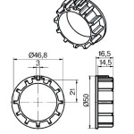 Adapterset für Achtkatwelle S60 ,für Rohrmotoren Becker Baureihe P Serie