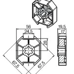 Adapterset für Achtkatwelle SM70 ,für Rohrmotoren Becker Baureihe R  Serie