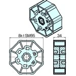 Adapterset für Achtkatwelle SW102 ,für Rohrmotoren Becker Baureihe L Serie