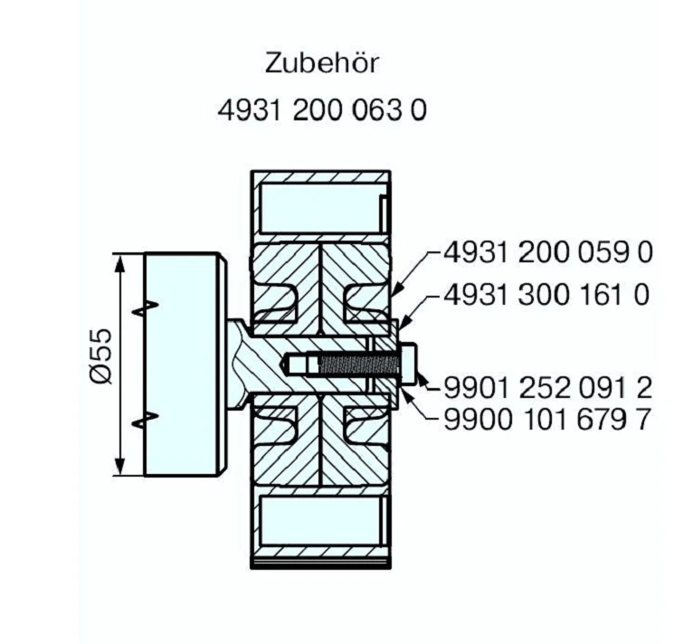 Adapterset für Achtkatwelle SW102 ,für Rohrmotoren Becker Baureihe L Serie