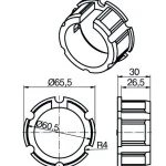 Adapterset für Nutwelle 63NK bis 25 Nm für Rohrmotoren Becker Baureihe R Serie