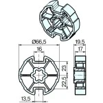 Adapterset für Nutwelle DW70N für Rohrmotoren Becker Baureihe R Serie