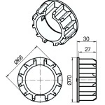 Adapterset für Nutwelle DW70N für Rohrmotoren Becker Baureihe R Serie