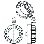 Adapterset für Nutwelle DW74N für Rohrmotoren Becker Baureihe R Serie