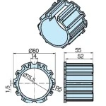 Adapterset für Nutwelle DW78N 1,5mm Mittelversatz , für Rohrmotore Becker Baureihe L