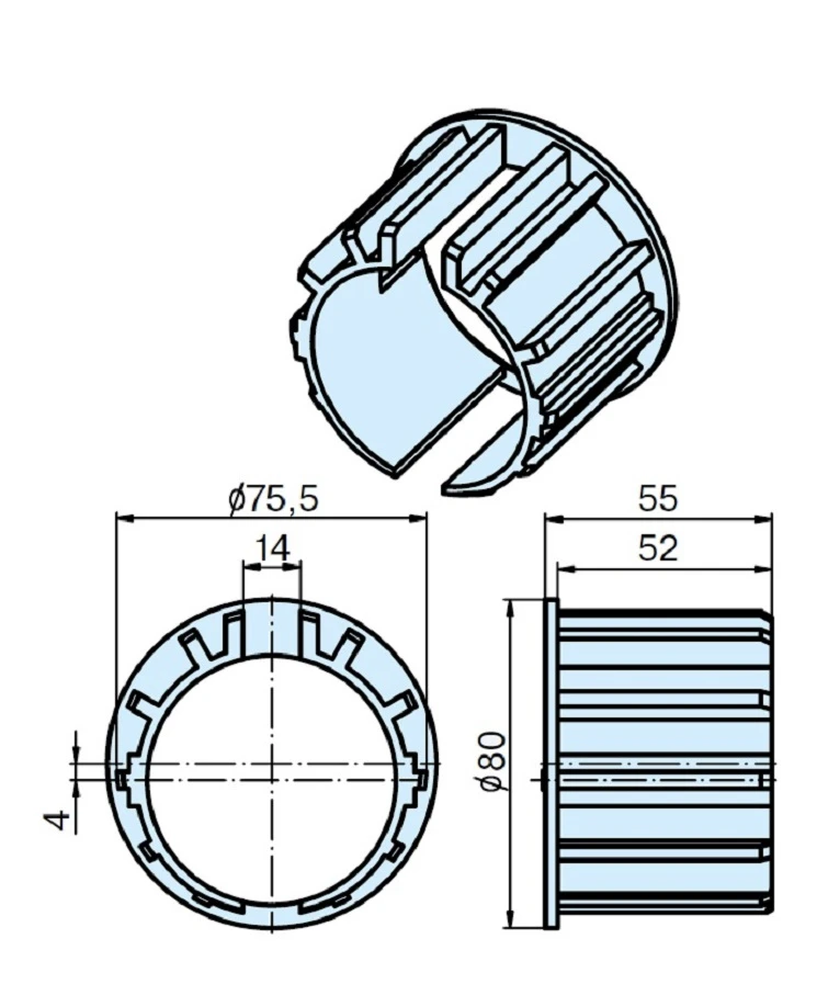 Adapterset für Nutwelle DW78N 4mm Mittelversatz , für Rohrmotore Becker Baureihe L