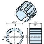 Adapterset für Nutwelle DW78N 4mm Mittelversatz , für Rohrmotore Becker Baureihe L