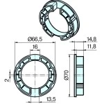 Adapterset für Nutwelle Forjas 70 für Rohrmotoren Becker Baureihe R Serie