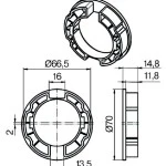 Adapterset für Nutwelle O- Forjas 70,für Rohrmotoren Becker Baureihe R mit Hinderniserkennung