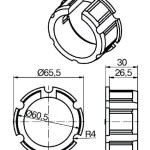 Adapterset für Nutwelle O-63N 14,0mm ,für Rohrmotoren Becker Baureihe P und R Serie mit Hinderniserkennung