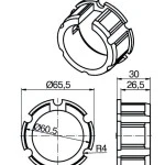 Adapterset für Nutwelle O-63N 14,5 mm  für Rohrmotoren Becker Baureihe P und R Serie  mit  Hinderniserkennung