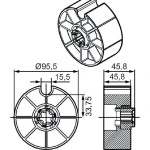 Adapterset für Nutwelle O-D100 für Rohrmotoren Becker Baureihe R mit Hinderniserkennung