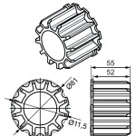 Adapterset für Nutwelle Optinut 81,8 für Rohrmotore Becker Baureihe R Serie