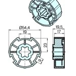 Adapterset für Nutwelle 57,5 für Rohrmotoren Becker Baureihe P und R Serie