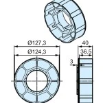 Adapterset für Profilwelle A128, für Rohrmotoren Becker Baureihe L Serie