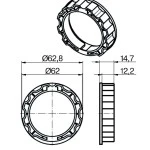 Adapterset für Profilwelle E65,für Rohrmotoren Becker Baureihe P und R Serie