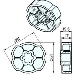 Adapterset für Profilwelle HM65, für Rohrmotoren Becker Baureihe P und  R Serie