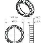 Adapterset für Profilwelle O-E65, für Rohrmotoren Becker Baureihe P und R Serie mit Hinderniserkennung