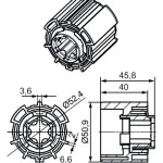 Adapterset für Profilwelle O-ZF54  für Rohrmotoren Becker Baureihe P und R Serie mit  Hinderniserkennung