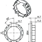 Adapterset für Profilwelle O-ZF64,für Becker Rohrmotoren  Baureihe P und R Serie mit Hinderniserkennung