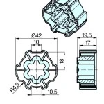 Adapterset für Profilwelle ZF45x0,5 für Rohrmotoren Becker Baureihe P Serie