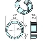 Adapterset für Profilwelle ZF47x2 für Rohrmotoren Becker Baureihe P Serie