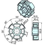 Adapterset für Profilwelle ZF54 für Rohrmotoren Becker Baureihe P und R Serie