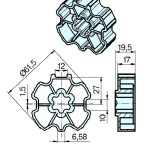 Adapterset für Profilwelle ZF64x0,8 ,für Rohrmotoren Becker Baureihe P und R Serie