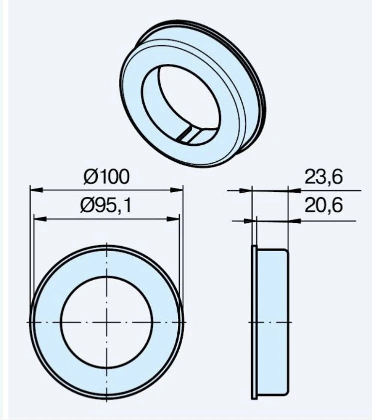 Adapterset für Rundrohr 100 x 2  für Rohrmotoren Becker Baureihe L Serie