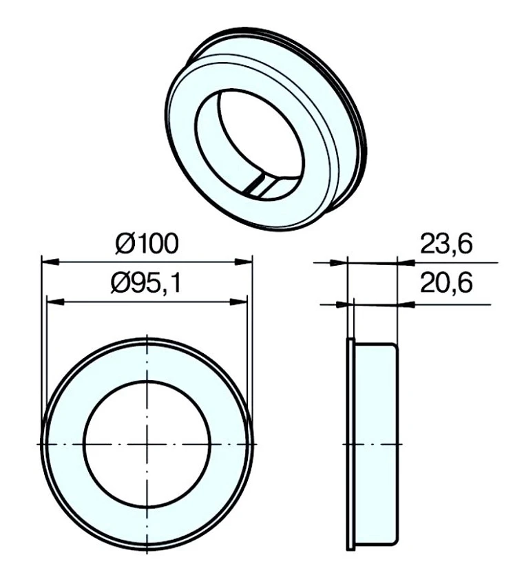 Adapterset für Rundrohr 100 x 2 für Rohrmotoren Becker Baureihe R Serie 