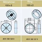 Adapterset für Rundrohr 133 x 2 , für Rohrmotoren Becker Baureihe L Serie 