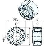 Adapterset für Rundrohr 40 x 1 / 42 x 2 ,für Rohrmotore Becker Baureihe P