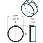 Adapterset für Rundrohr 40 x 1 / 42 x 2 ,für Rohrmotore Becker Baureihe P