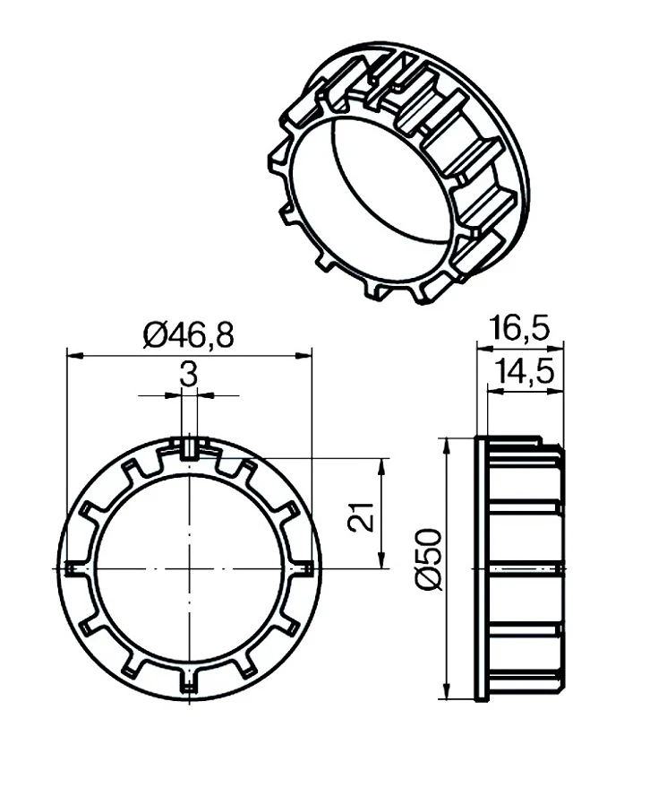 Adapterset für Rundrohr 50 x 1.5 , für Rohrmotoren Becker Baureihe P Serie