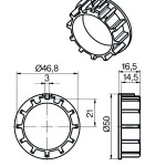 Adapterset für Rundrohr 50 x 1.5 , für Rohrmotoren Becker Baureihe P Serie