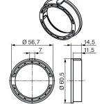 Adapterset für Rundrohr 60 x 1.5 , für Rohrmotoren Becker Baureihe P und R Serie