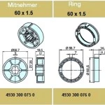 Adapterset für Rundrohr 60 x 1.5 , für Rohrmotoren Becker Baureihe P und R Serie