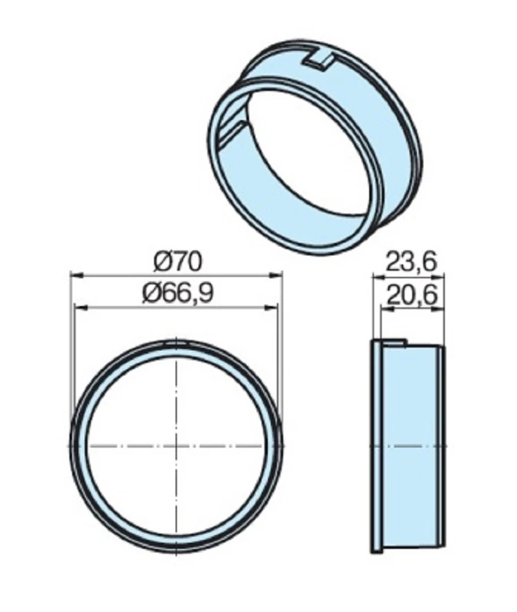 Adapterset für Rundrohr 70 x 1.5 ,für Rohrmotoren Becker Baureihe L Serie 