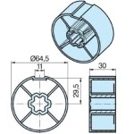 Adapterset für Rundrohr 70 x 2 , für Rohrmotoren Becker Baureihe L Serie