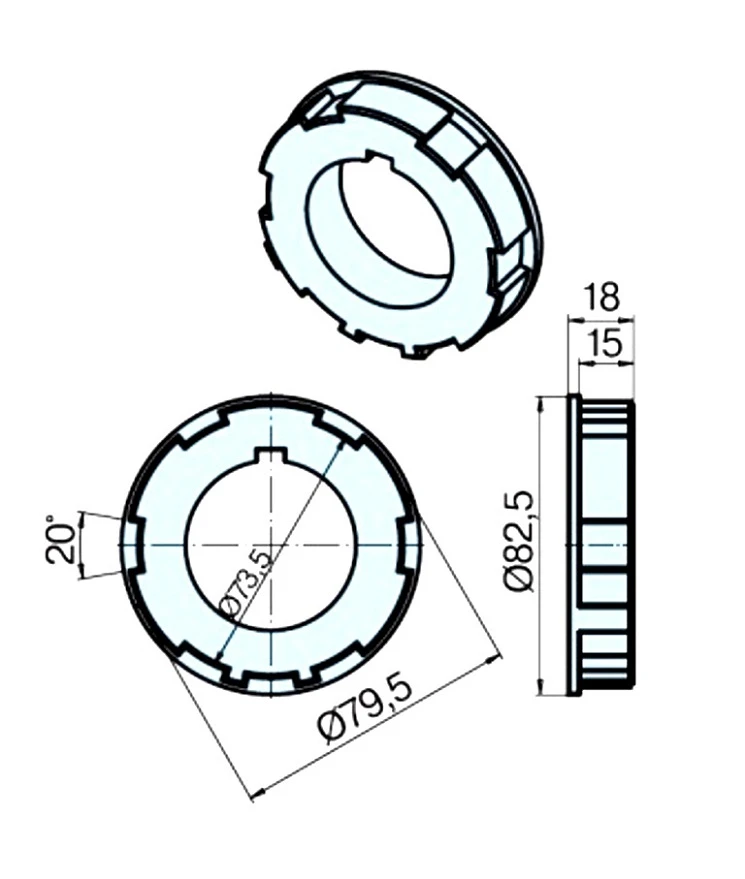 Adapterset für Rundrohr 83 x 1.5 / 85 x 2.5 für Rohrmotoren Becker Baureihe R Serie