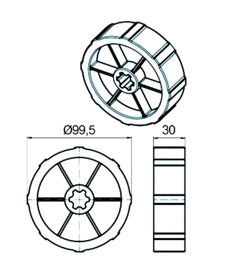 Adapterset für Rundrohr 108 x 3.6 , für Rohrmotoren Becker Baureihe L Serie 