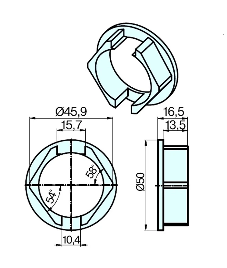 Adapterset 50 x 2 Rolmatic für Nutwelle für Rohrmotoren Becker Baureihe P Serie